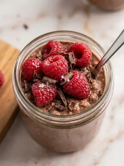Dark Chocolate Raspberry Overnight Oats