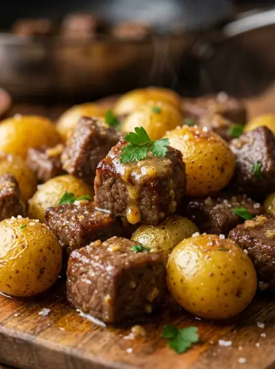 Garlic Butter Beef Bites – High Protein Slow Cooker Recipe