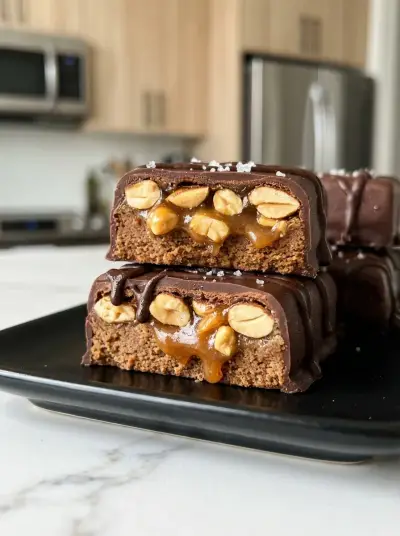 Homemade Protein Snickers Bars