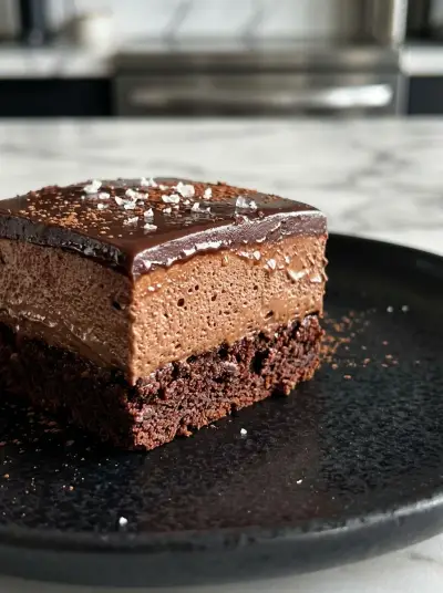 Layered Chocolate Mousse Brownies