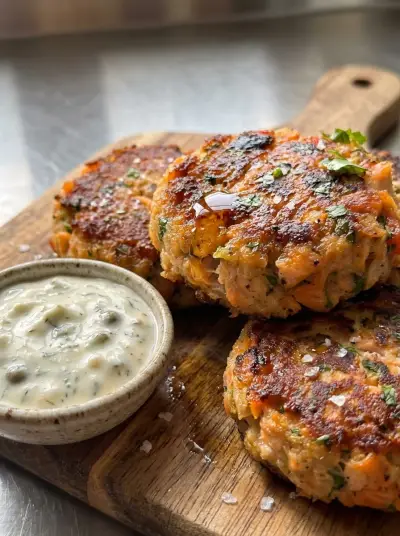 Salmon Patties With Homemade Tartar Sauce