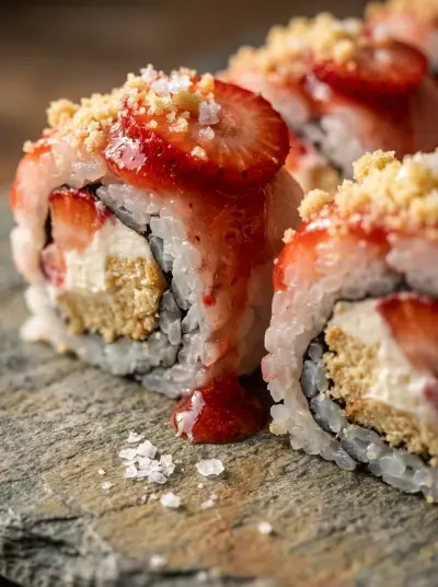 Strawberry Shortcake Sushi Rolls