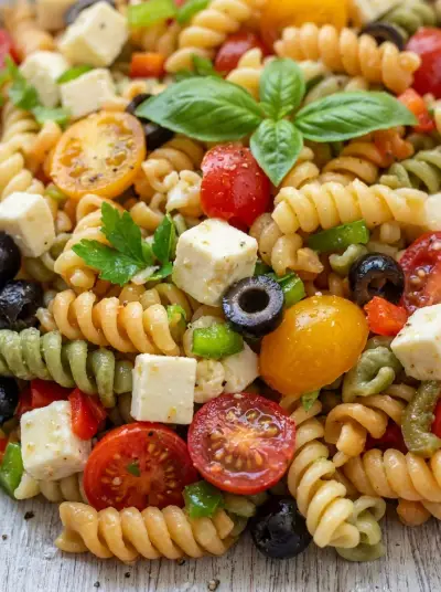Vibrant Tri-Colored Rotini Pasta Salad
