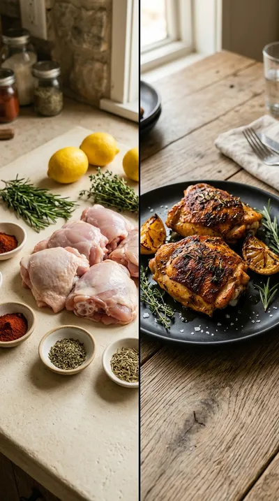 Oven Baked Chicken Thighs Recipe - ready to serve
