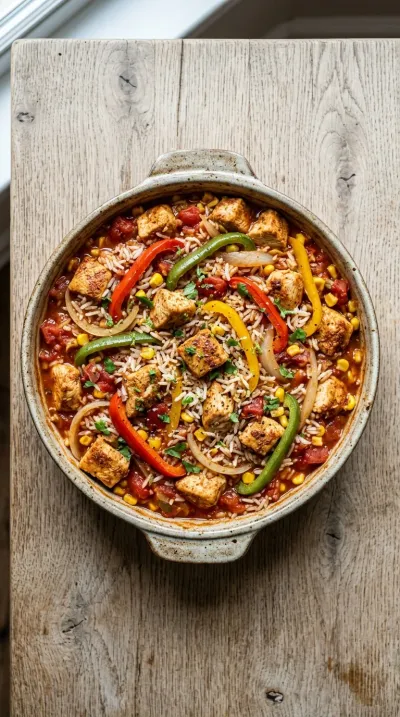 Chicken Fajita Rice Casserole - cooking process