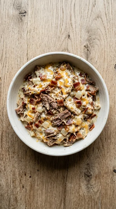 Crockpot Ranch Turkey Bacon Cheddar Crack Chicken - cooking process