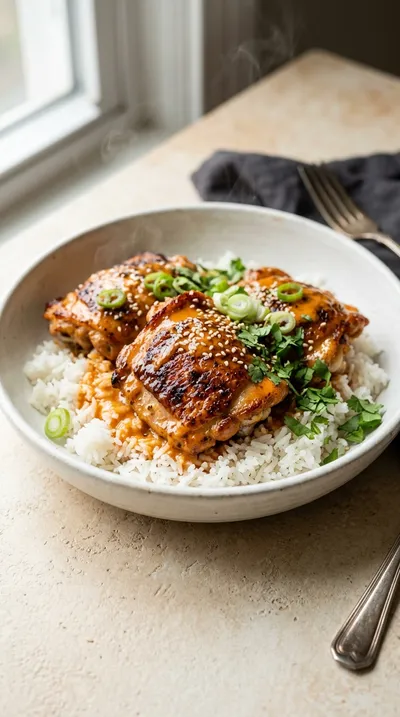 Skillet Bang Bang Chicken Thighs