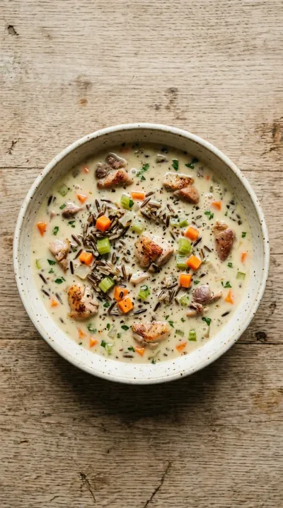 Crockpot Creamy Chicken and Wild Rice Soup - cooking process