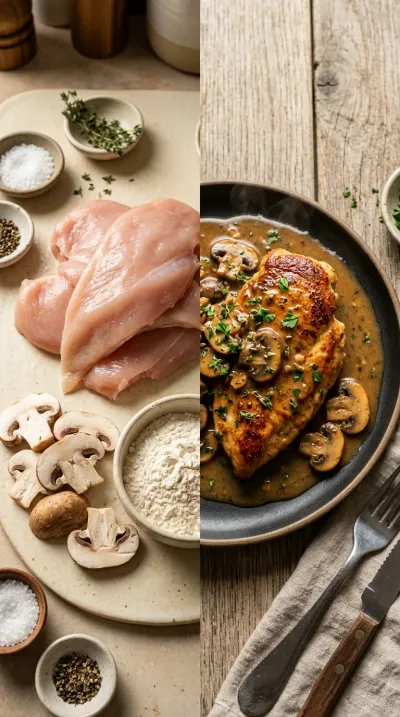 Classic Chicken Marsala-Style with Mushrooms - ready to serve