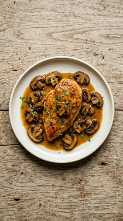 Classic Chicken Marsala-Style with Mushrooms - cooking process