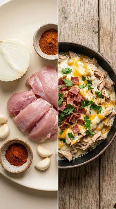 Crockpot Ranch Turkey Bacon Cheddar Crack Chicken - ready to serve