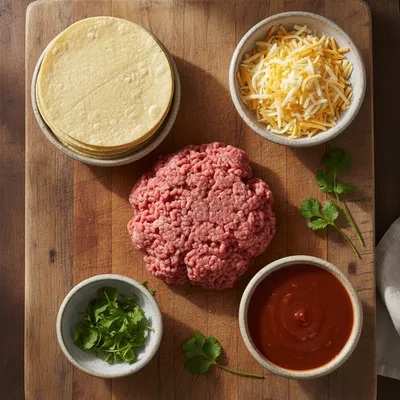 5-Ingredient Beef Enchiladas - cooking process