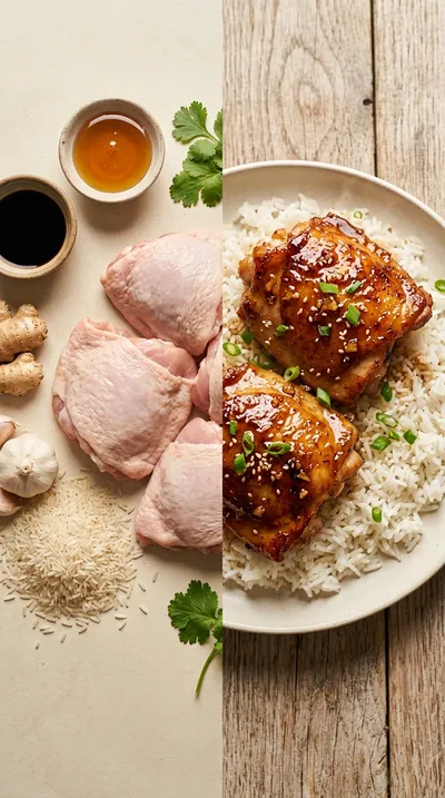 Honey Garlic Chicken Thighs - ready to serve