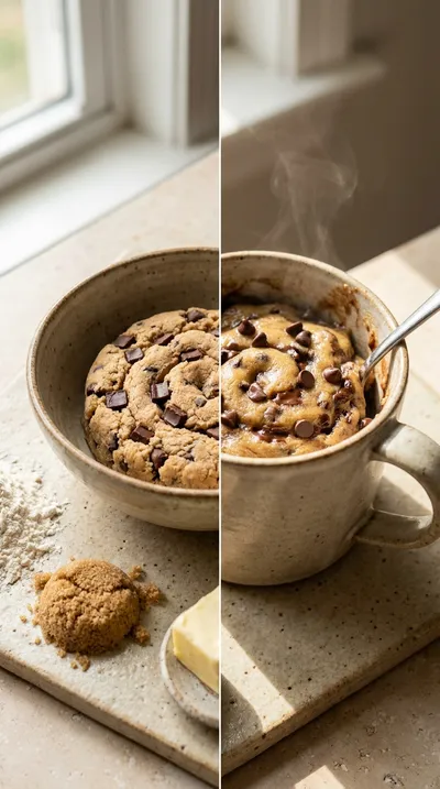 Microwave Mug Cookie – Quick & Easy Dessert - cooking process