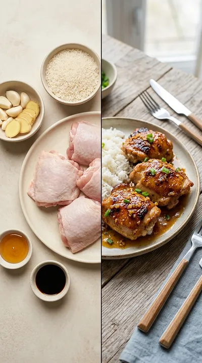 Honey Garlic Chicken Thighs – Easy Weeknight Dinner - ready to serve