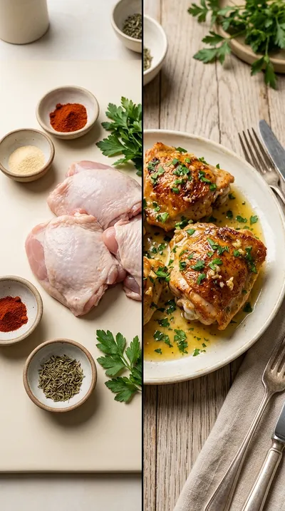 Oven Baked Chicken Thighs – Easy, Juicy, and Delicious - ready to serve