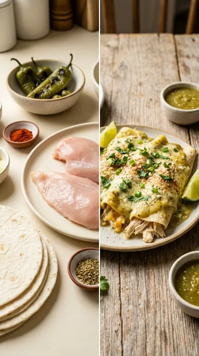 Creamy White Chicken Enchiladas – Easy Mexican Dinner - ready to serve