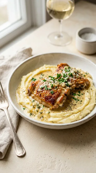 Creamy Oven Baked Chicken Thighs