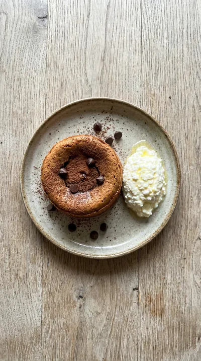 Cottage Cheese Lava Cake – Chocolate Protein Dessert - cooking process