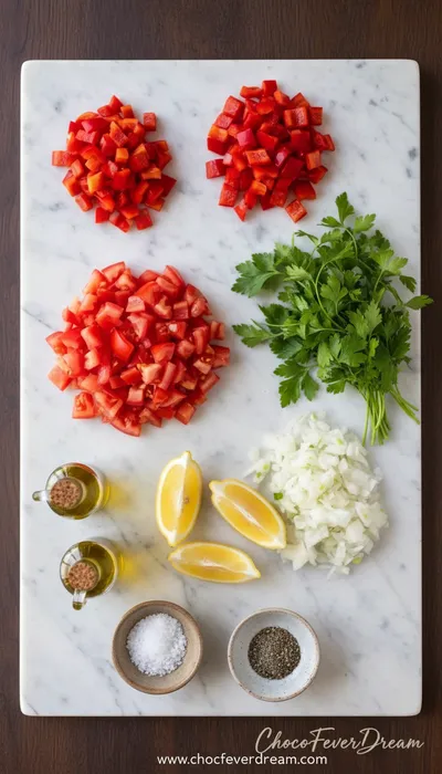 Acili Ezme Salata – Spicy Turkish Salad - cooking process