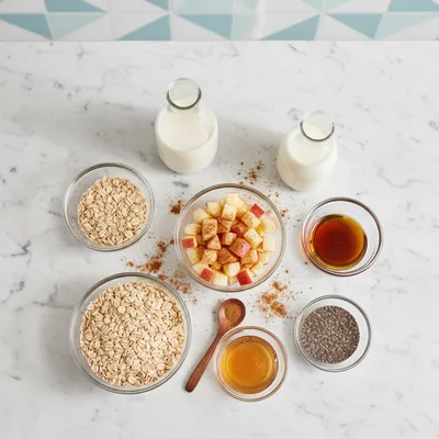 Apple Cinnamon Overnight Oats - ingredients preparation