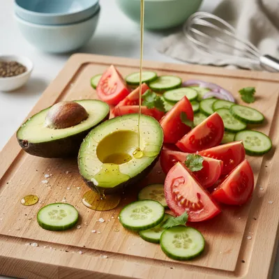 Avocado Tomato Cucumber Salad - cooking process