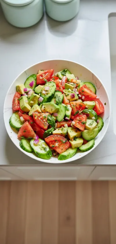 Avocado Tomato Cucumber Salad