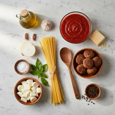 Baked Spaghetti and Meatballs - cooking process