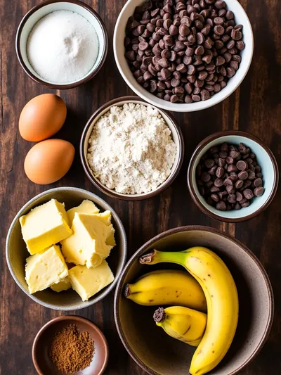 Banana Bread Brownies Recipe - ingredients preparation