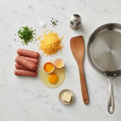 Beef Sausage Egg Breakfast Roll Ups - cooking process