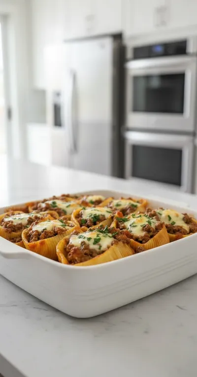 Beef Stuffed Shells With Creamy Ricotta Filling
