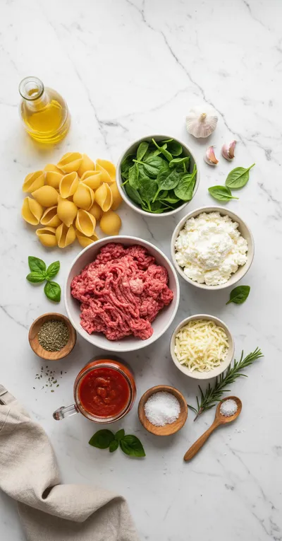 Beef Stuffed Shells With Creamy Ricotta Filling - cooking process