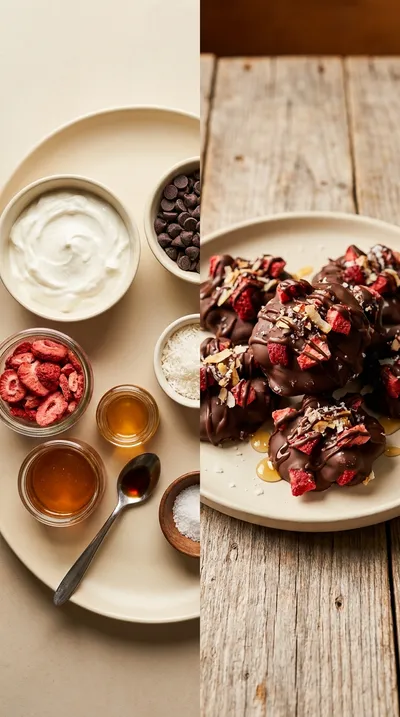 Decadent Chocolate Strawberry Greek Yogurt Clusters - ready to serve