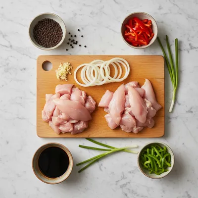 Black Pepper Chicken – Easy Recipe - ingredients preparation