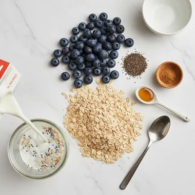 Blueberry Chia Overnight Oats – Easy Breakfast - cooking process