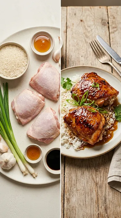 Baked Chicken Thighs in Honey Soy Sauce - ready to serve