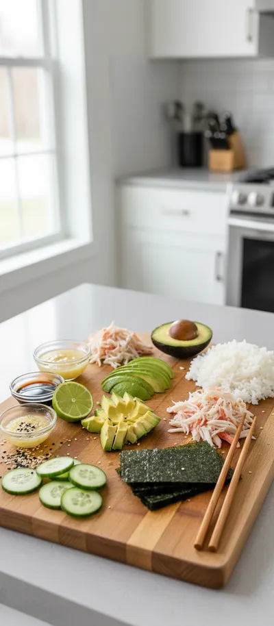 California Roll Cucumber Salad - cooking process
