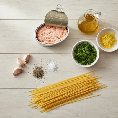 Canned Salmon Pasta - cooking process