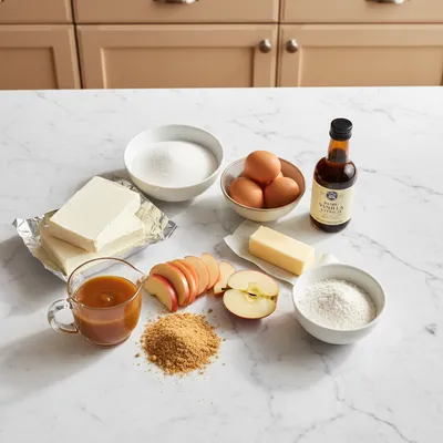 Caramel Apple Cheesecake Bars - cooking process