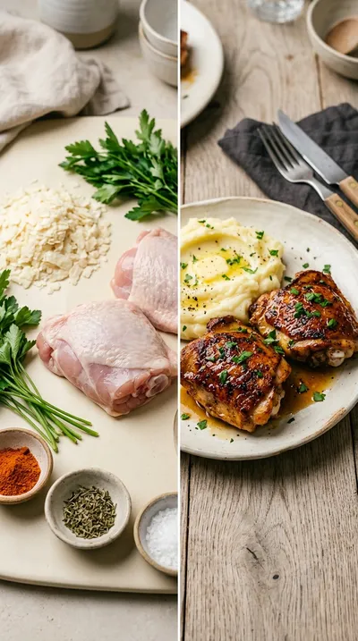 Crispy Air Fryer Chicken Thighs - ready to serve