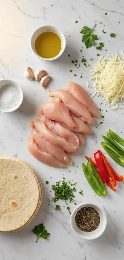 Cheesy Garlic Chicken Wraps - cooking process