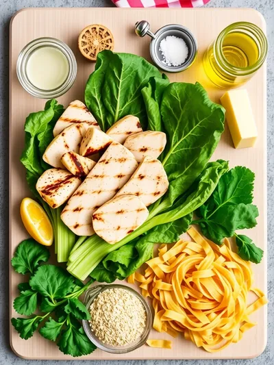 Chicken Caesar Pasta Salad: Easy Winning Recipe - ingredients preparation
