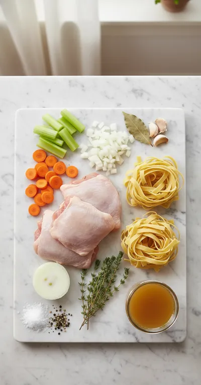 Cozy Homemade Chicken Noodle Soup - cooking process