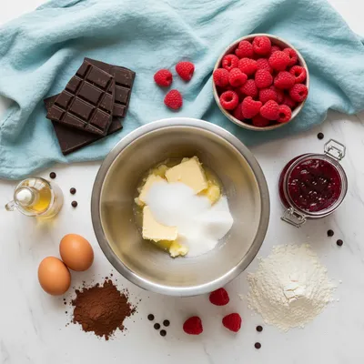 Chocolate Raspberry Cake – Rich Fruity Dessert - cooking process