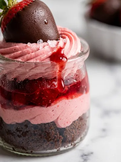 Chocolate Strawberry Mousse Cake Parfaits