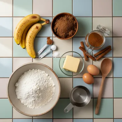 Cinnamon Swirl Banana Bread Recipe - ingredients preparation