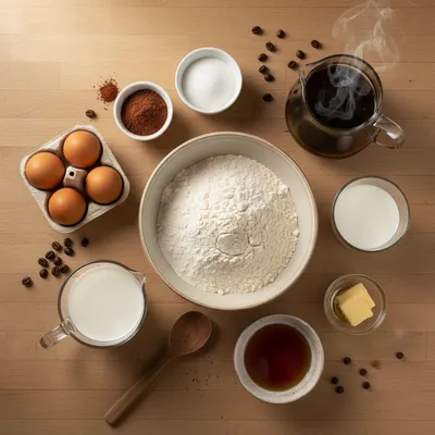 Coffee Pancakes Recipe - ingredients preparation