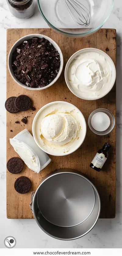 Cookies and Cream Ice Cream Cake - cooking process