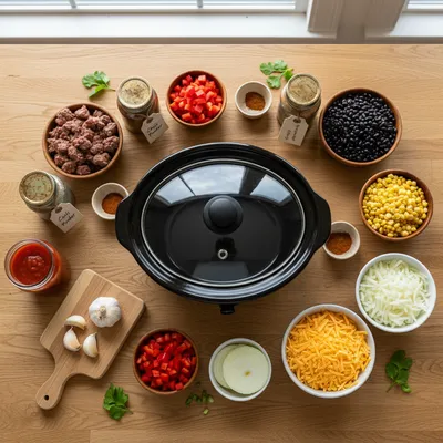 Easy Slow Cooker Cowboy Casserole - cooking process