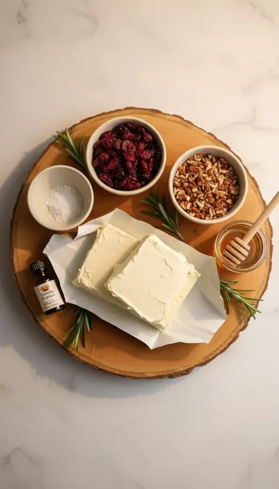 Cranberry Pecan Cheese Log - cooking process